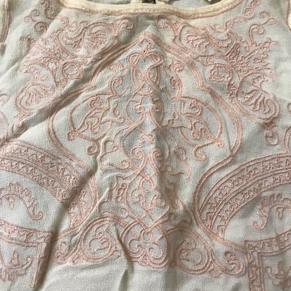F21 Cream and Soft pink lace top - Picture 2 of 7